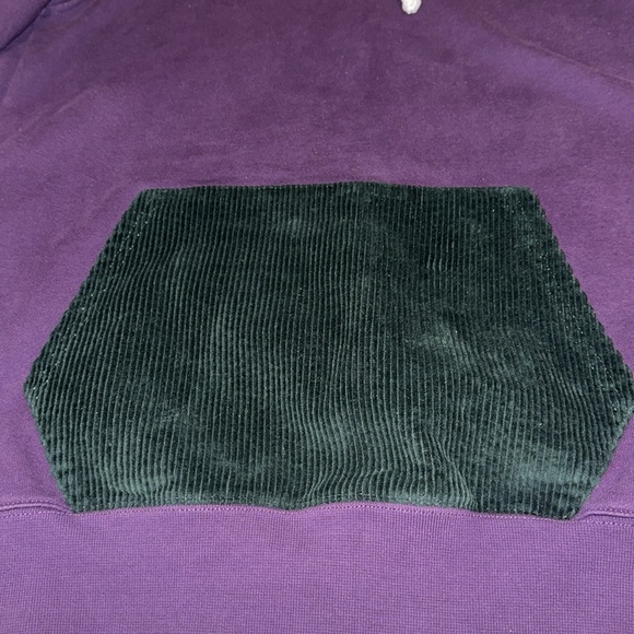 *RARE* OVO Corduroy Purple Hoodie Sweatshirt Dark Green Burnt Orange Owl White - Picture 5 of 8